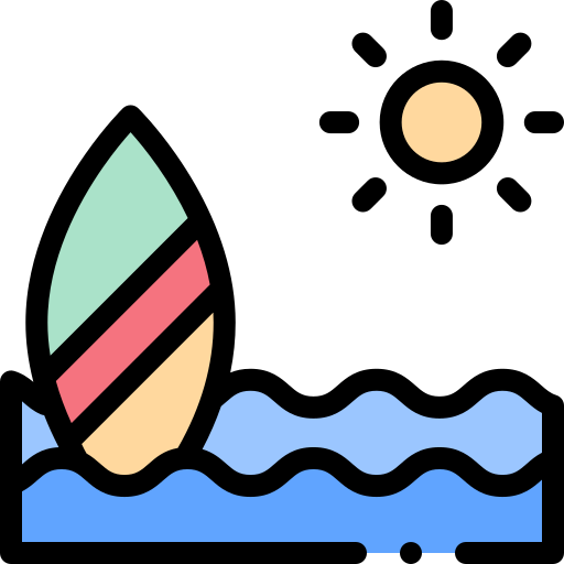 サーフィン Detailed Rounded Lineal color icon