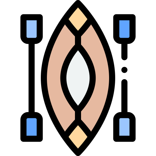 カヌー Detailed Rounded Lineal color icon