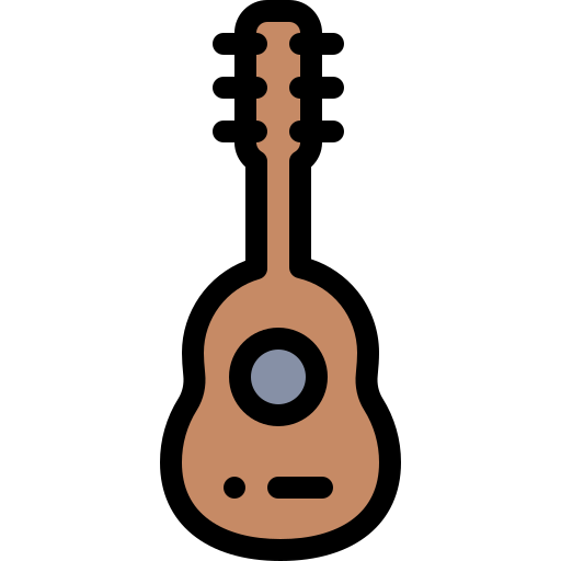 guitarra Detailed Rounded Lineal color icono