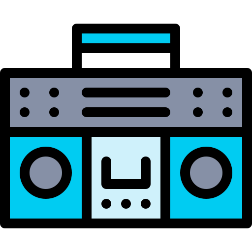 boombox Detailed Rounded Lineal color icono
