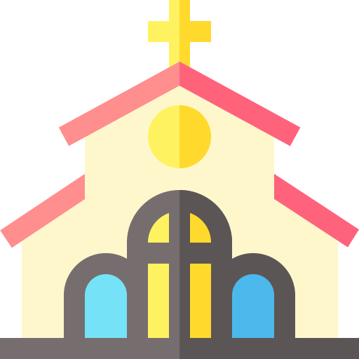 Igreja Basic Straight Flat Ícone