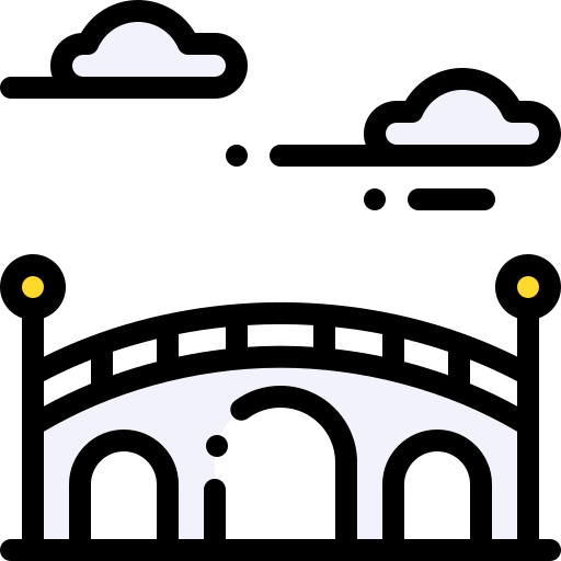 Puente Detailed Rounded Lineal color icono