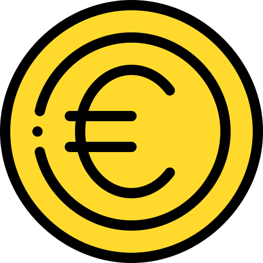 Euro Detailed Rounded Lineal color icono