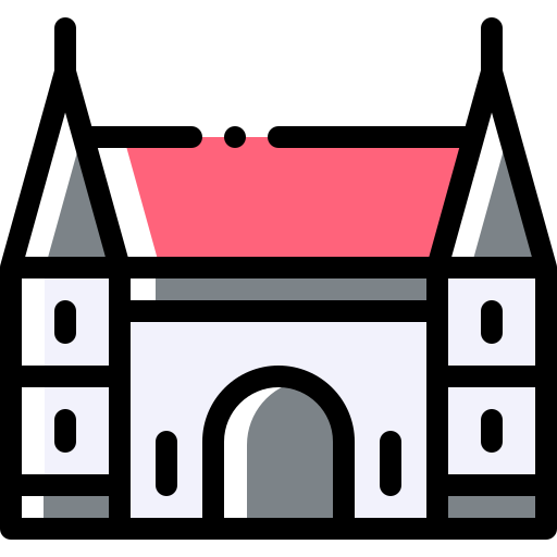 zamek Detailed Rounded Color Omission ikona