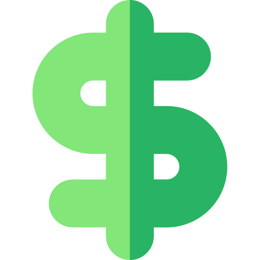 Símbolo de dólar Basic Rounded Flat icono