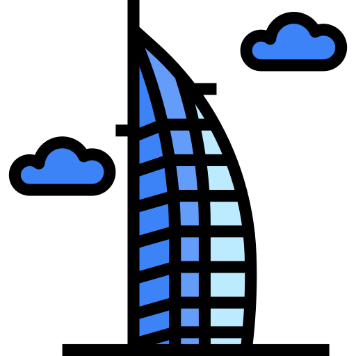 Burj al arab PMICON Lineal color icon
