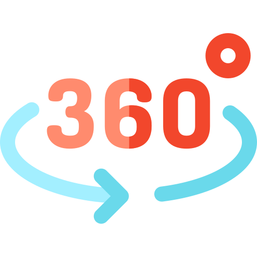 360 graden Basic Rounded Flat icoon