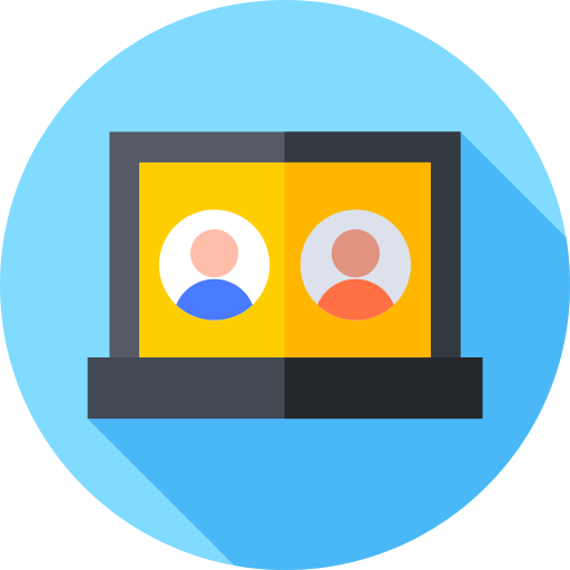 Video conference Flat Circular Flat icon