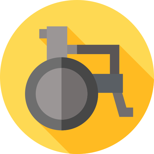 fauteuil roulant Flat Circular Flat Icône