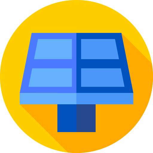 Panel solar Flat Circular Flat icono
