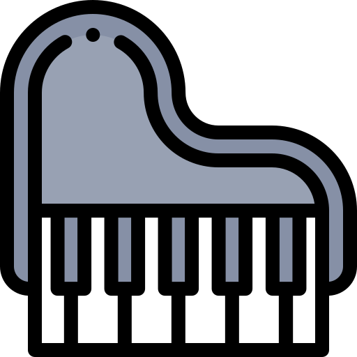 Grand piano Detailed Rounded Lineal color icon