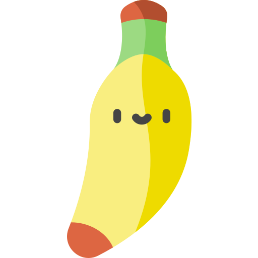 Банан Kawaii Flat иконка