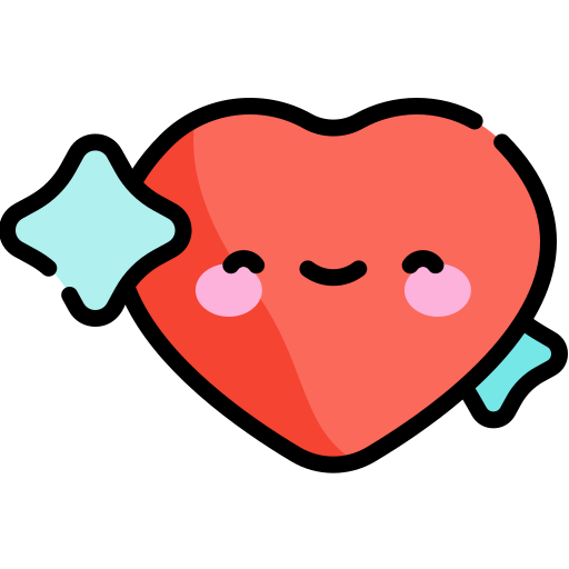 心臓 Kawaii Lineal color icon