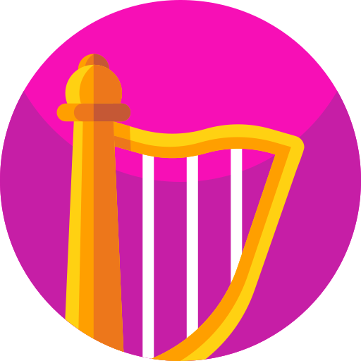 Harp Geometric Flat Circular Flat icon