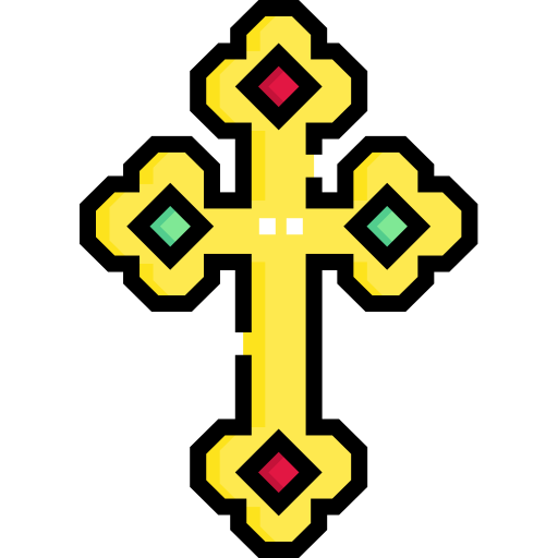 Cross Detailed Straight Lineal color icon