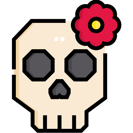 Skull Detailed Straight Lineal color icon