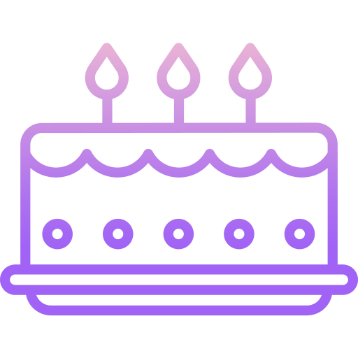 Torta de cumpleaños Icongeek26 Outline Gradient icono