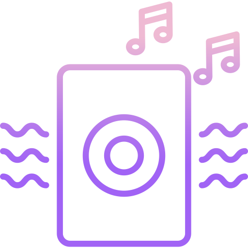 Sistema de musica Icongeek26 Outline Gradient icono