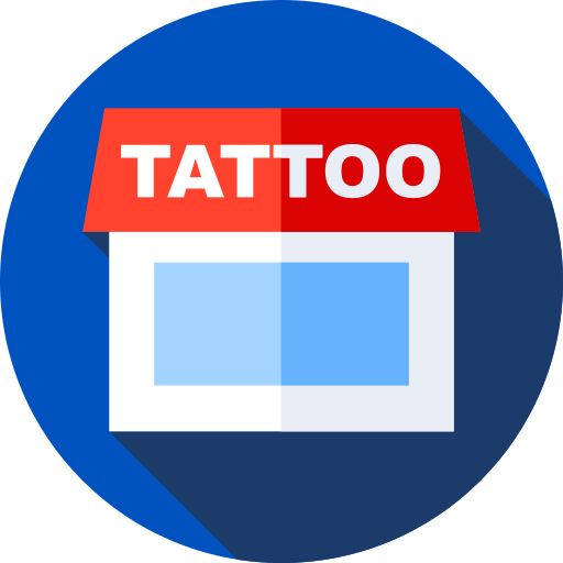 studio di tatuaggi Flat Circular Flat icona