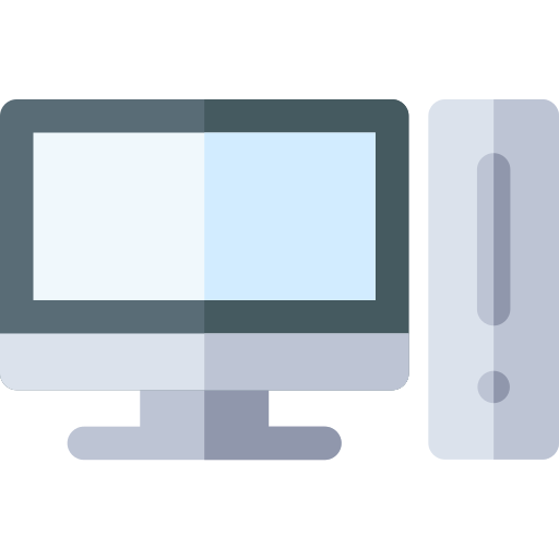 komputer Basic Rounded Flat ikona