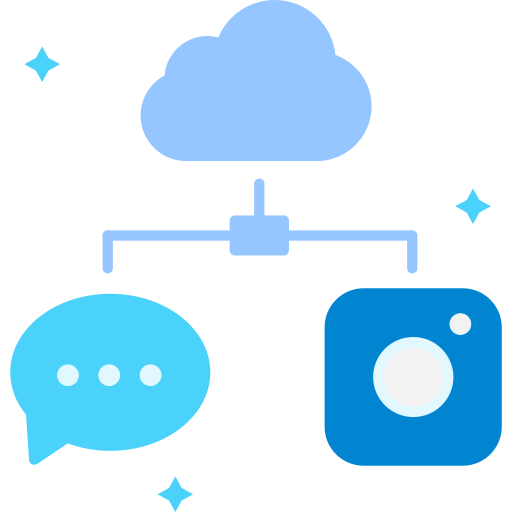 Cloud storage SBTS2018 Blue icon