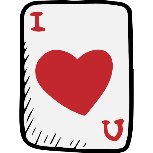 Ace of hearts Hand Drawn Color icon
