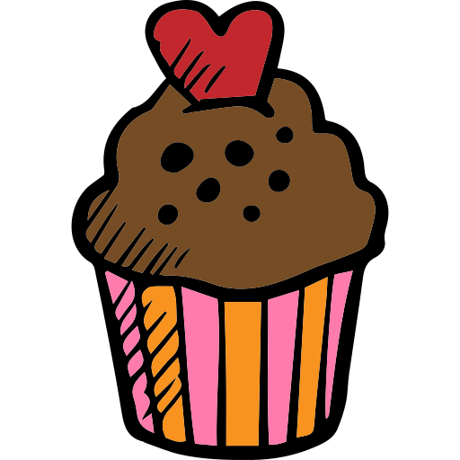 cupcake Hand Drawn Color icon