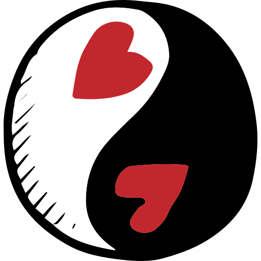 yin yang Hand Drawn Color icono