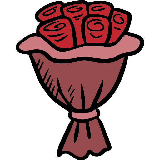 róże Hand Drawn Color ikona