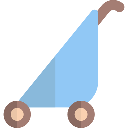 Baby stroller Basic Rounded Flat icon