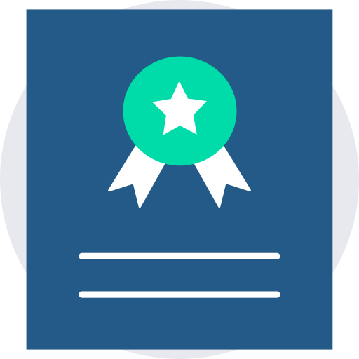 Certificate SBTS2018 Flat icon