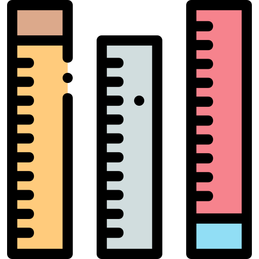 Réguas Detailed Rounded Lineal color Ícone