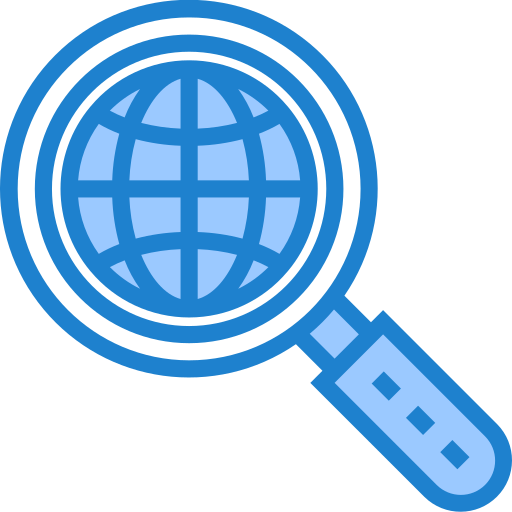Earth grid srip Blue icon