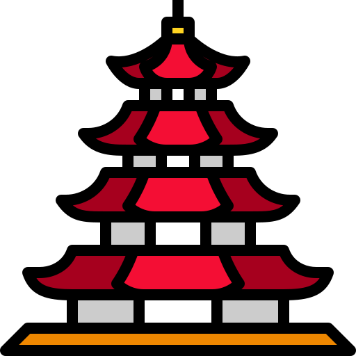 pagoda Skyclick Lineal Color ikona