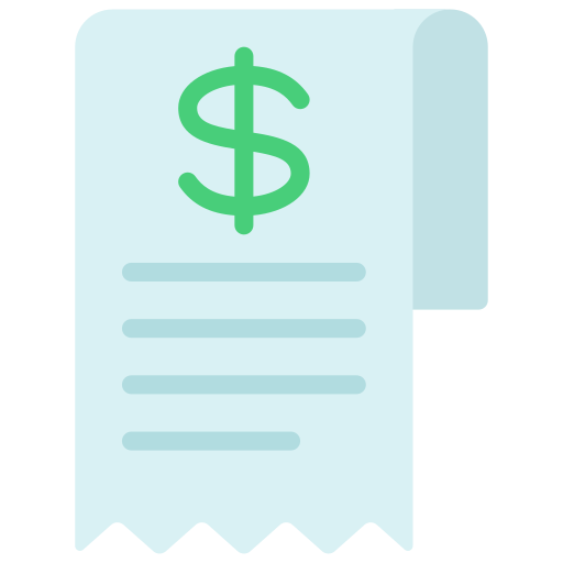 Receipt Juicy Fish Flat icon