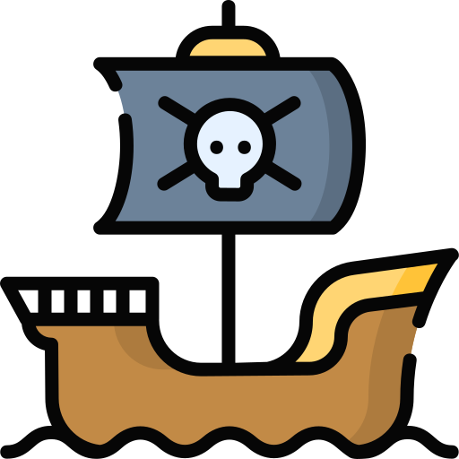 Barco pirata Special Lineal color icono