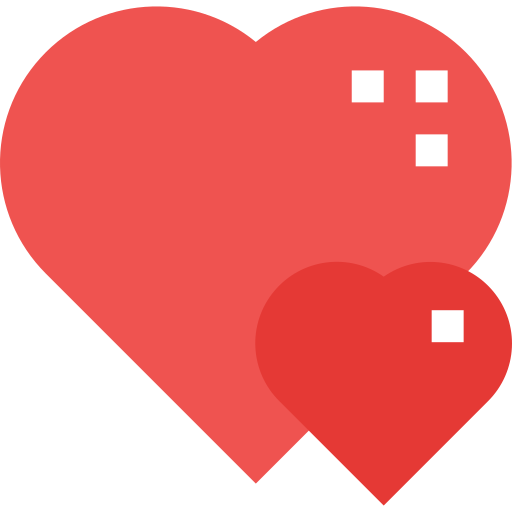 Corazón Pixelmeetup Flat icono