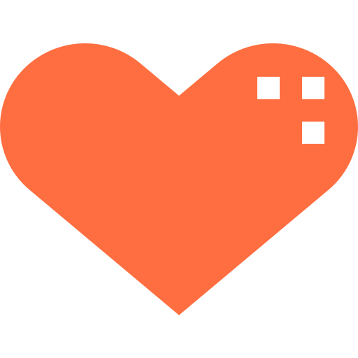corazón Pixelmeetup Flat icono