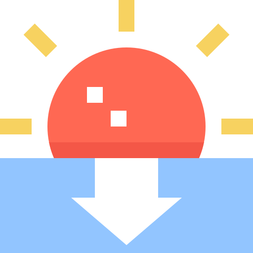 le coucher du soleil Pixelmeetup Flat Icône