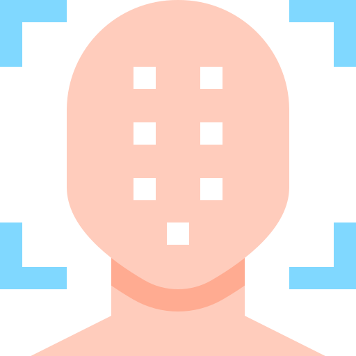 Reconocimiento facial Pixelmeetup Flat icono