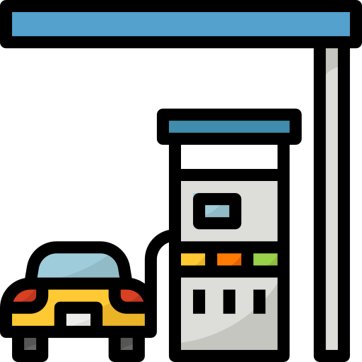 benzinestation mynamepong Lineal Color icoon