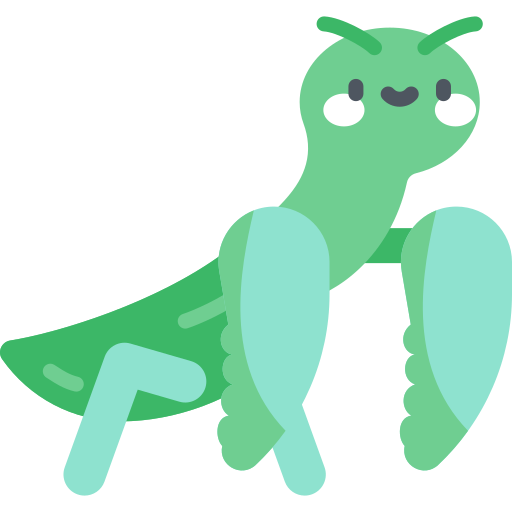 Praying mantis Kawaii Flat icon