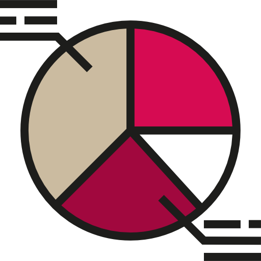 wykres kołowy Detailed Straight Lineal color ikona