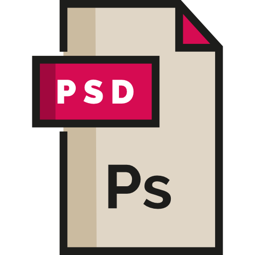 psd Detailed Straight Lineal color Ícone