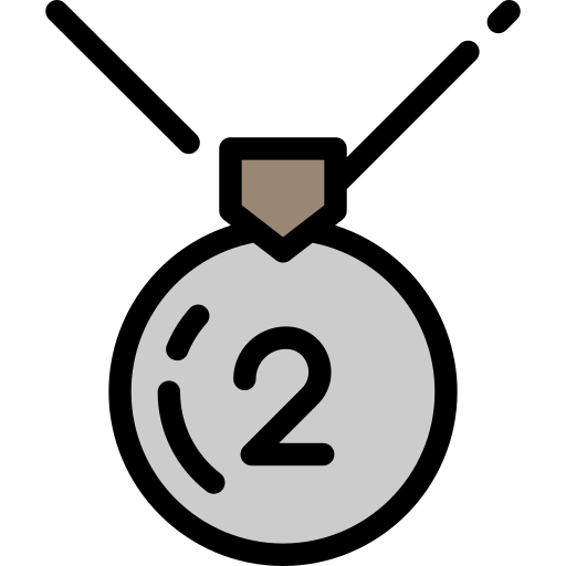 srebrny medal Detailed Rounded Lineal color ikona