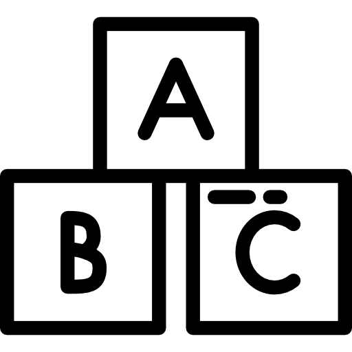 abc Detailed Rounded Lineal Icône
