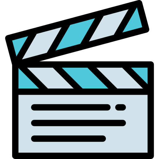 clapperboard Detailed Rounded Lineal color icon