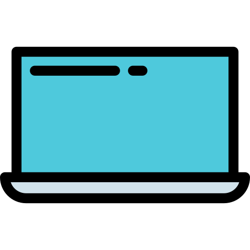 노트북 Detailed Rounded Lineal color icon