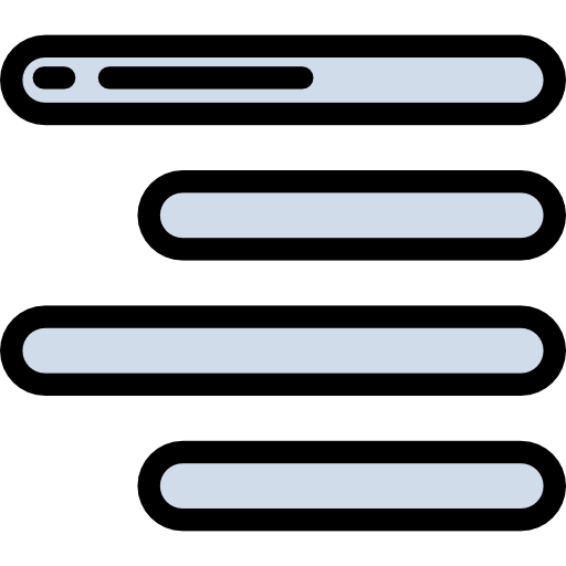 alineación derecha Detailed Rounded Lineal color icono