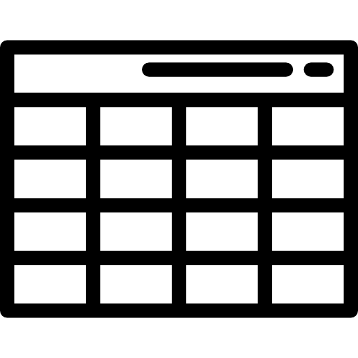 Таблица Detailed Rounded Lineal иконка